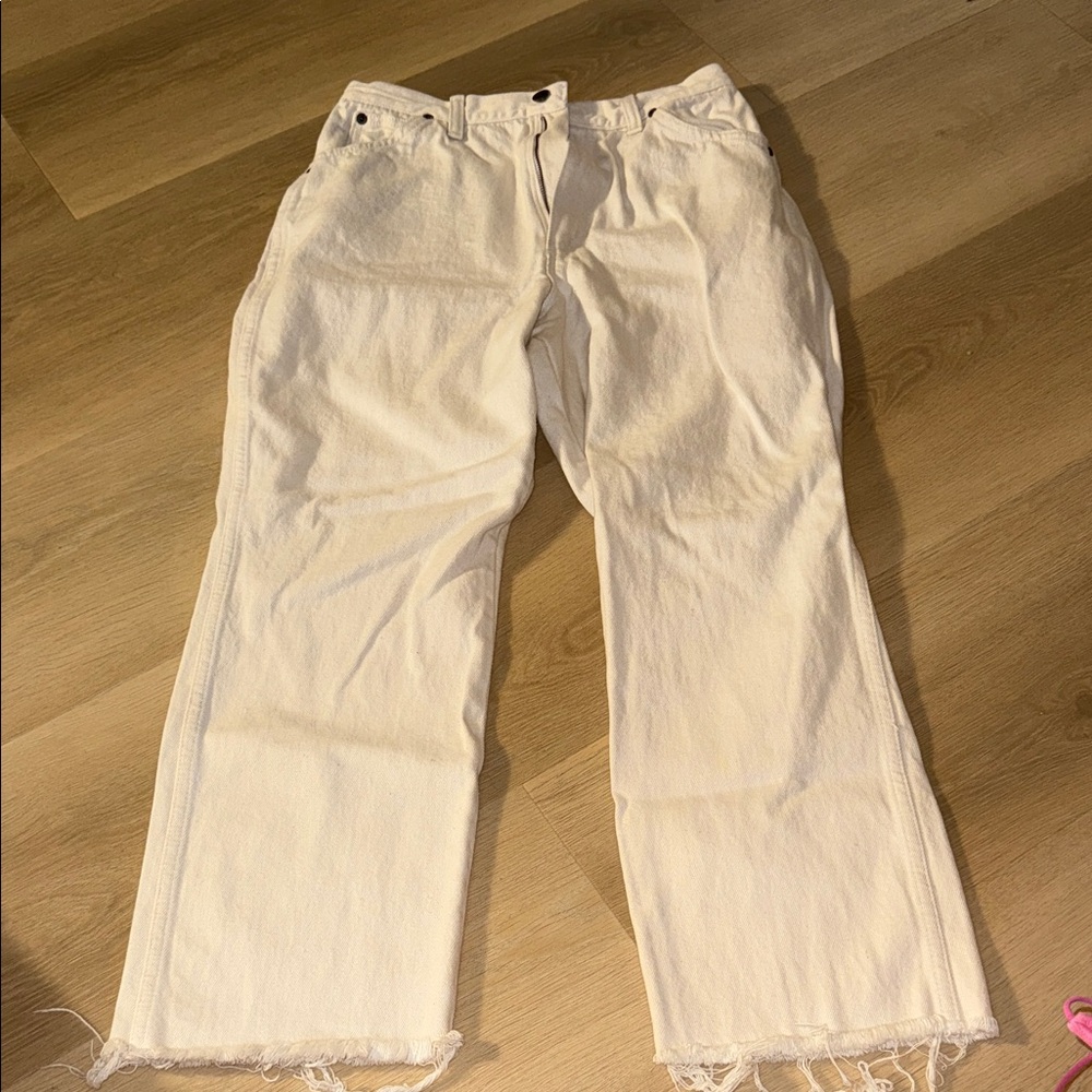 Rustler White Frayed Hem Jeans